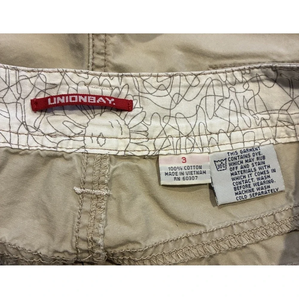 Vtg Y2K Union Bay‎ Cargo Utility Shorts Mom Khaki Women's Sz 3